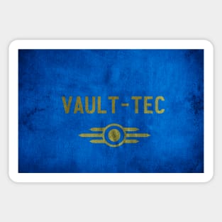 Blue Grimy Vault-Tec Jumpsuit Golden Logo Sticker